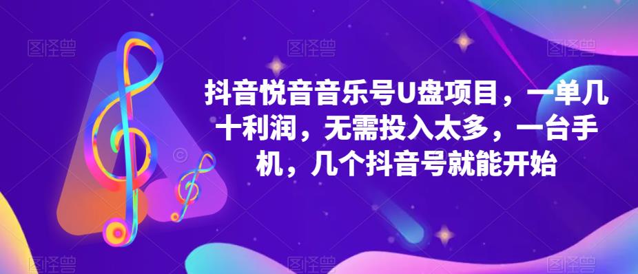 抖音音乐号U盘项目 一单几十利润 无需投入太多 一台手机 几个抖音号就开始_网创掘金