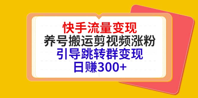 快手流量变现，养号搬运剪视频涨粉，引导跳转群变现日赚300+_网创掘金