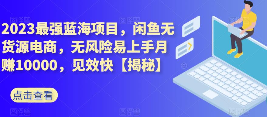 2023最强蓝海项目，闲鱼无货源电商，无风险易上手月赚10000，见效快【揭秘】_网创掘金