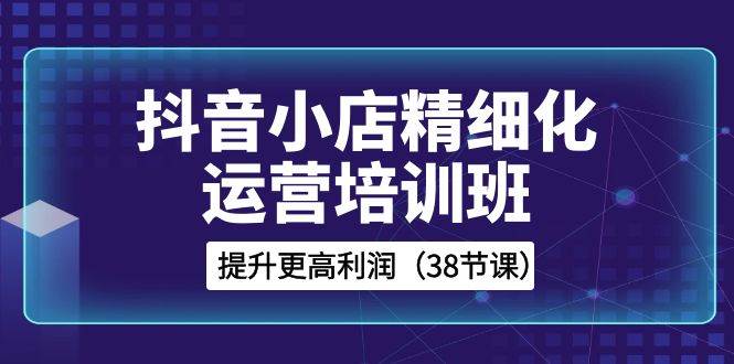 抖音小店-精细化运营培训班，提升更高利润（38节课）_网创掘金