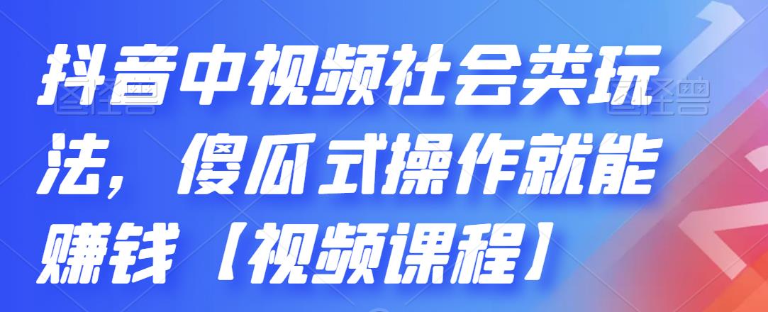抖音中视频社会类玩法，傻瓜式操作就能赚钱【视频课程】_网创掘金