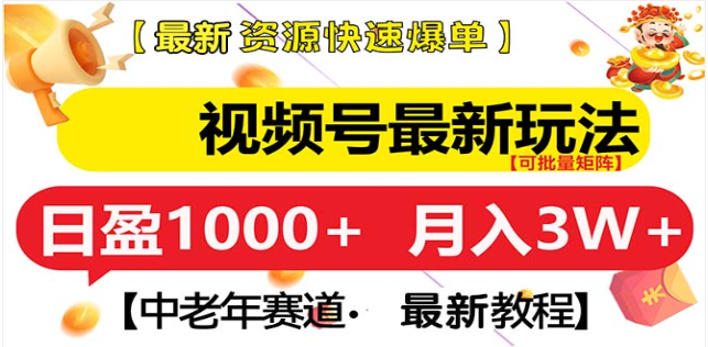 视频号独家玩法，老年养生赛道，无脑搬运爆款视频，日入1000+_网创掘金