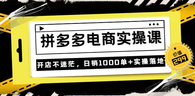 《拼多多电商实操课》开店不迷茫，日销1000单+实操落地（价值299元）_网创掘金