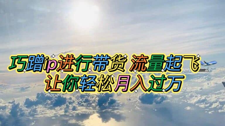 巧蹭ip进行带货，流量起飞，让你轻松月入过万_网创掘金