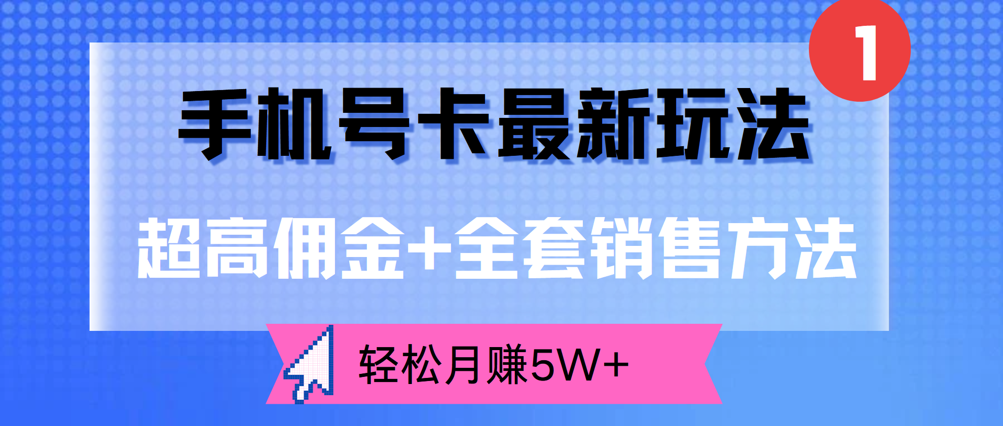 超高佣金+全套销售方法，手机号卡最新玩法，轻松月赚5W+_网创掘金