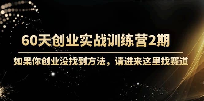 60天创业实战训练营2期：如果你创业没找到方法，进来这里找赛道-价值3000元_网创掘金