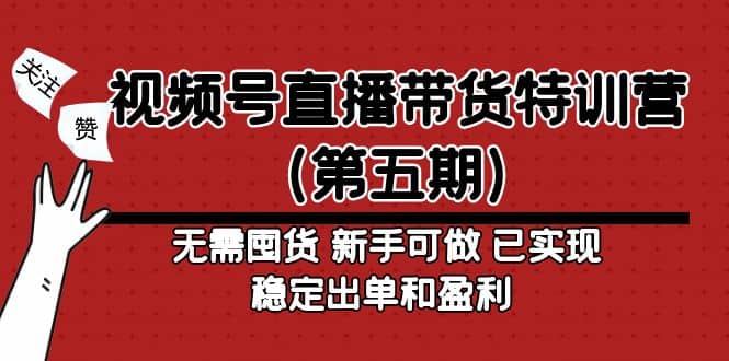 视频号直播带货特训营（第五期）无需囤货 新手可做 已实现稳定出单和盈利_网创掘金