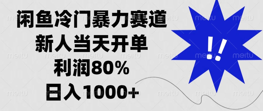 闲鱼冷门暴力赛道，利润80%，日入1000+新人当天开单，_网创掘金
