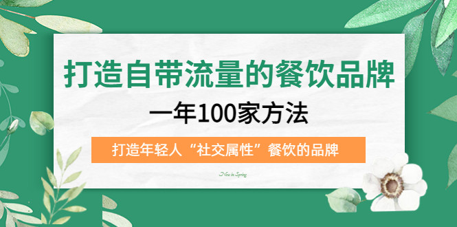 打造自带流量的餐饮品牌：一年100家方法 打造年轻人“社交属性”餐饮的品牌_网创掘金
