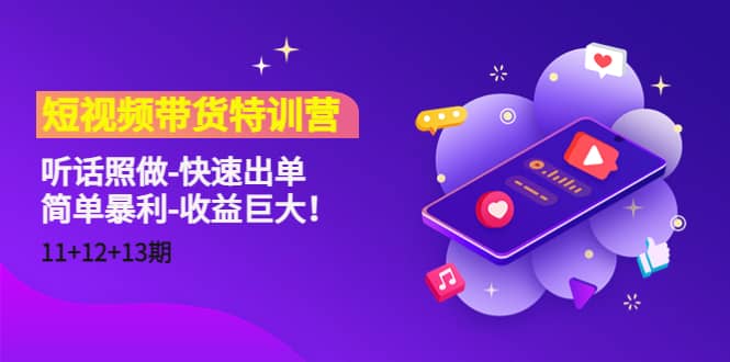 短视频带货特训营（11+12+13期）听话照做-快速出单_网创掘金