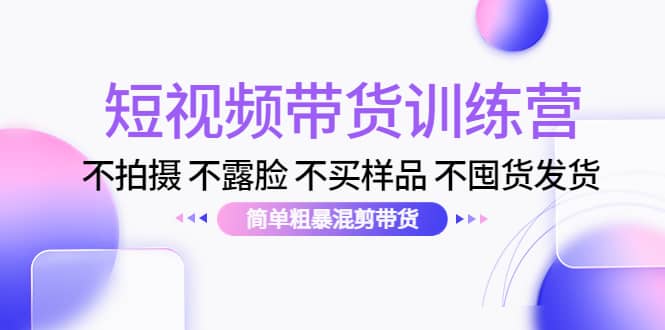 短视频带货训练营：不拍摄 不露脸 不买样品 不囤货发货 简单粗暴混剪带货_网创掘金