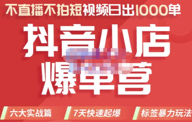 2022年抖音小店爆单营，不直播、不拍短视频、日出1000单，暴力玩法_网创掘金