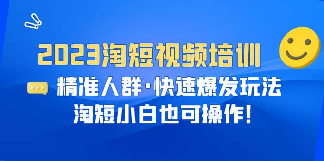 2023淘短视频培训：精准人群·快速爆发玩法，淘短小白也可操作_网创掘金