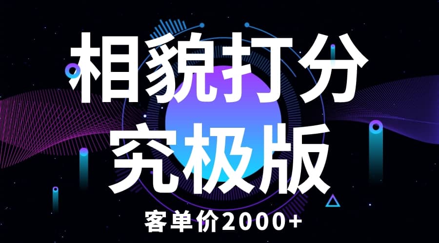 相貌打分究极版，客单价2000+纯新手小白就可操作的项目_网创掘金