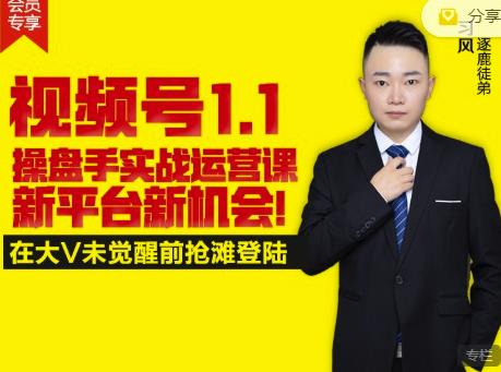 逐鹿视频号1.1操盘手实战运营课新平台新机会，打造私域流量阵地!_网创掘金