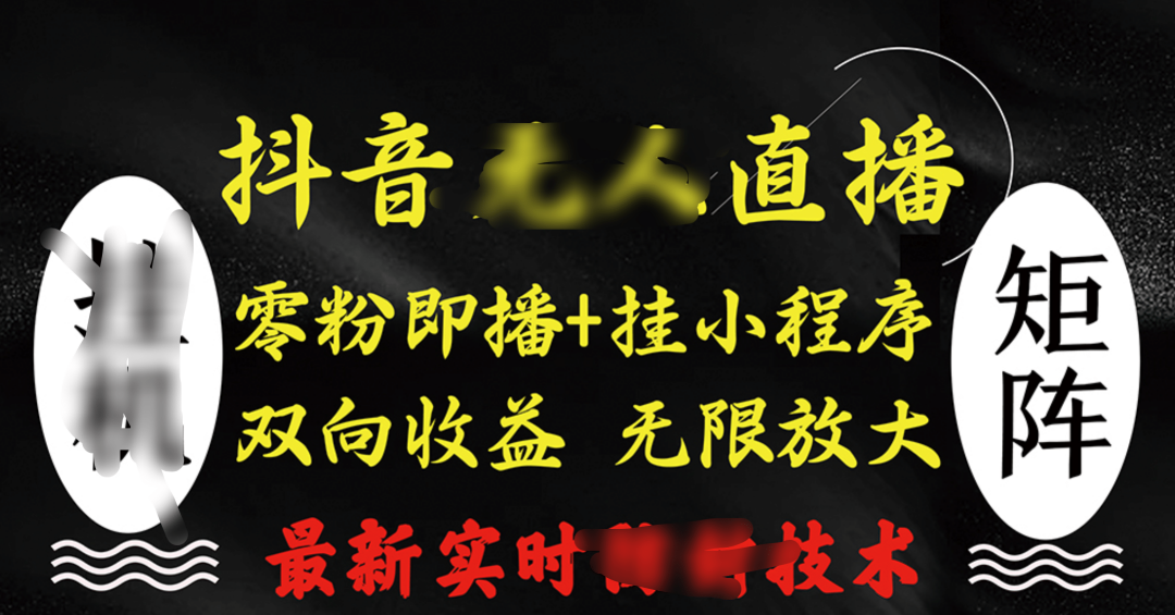 抖音无人直播最新独家玩法，小雪花+撸音浪双向收益，可矩阵放大_网创掘金