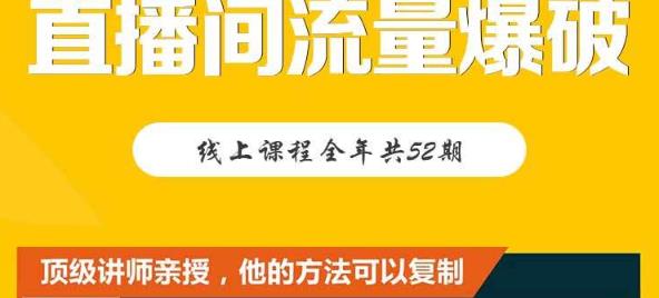 【直播间流量爆破】每周1期带你直入直播电商核心真相，破除盈利瓶颈_网创掘金