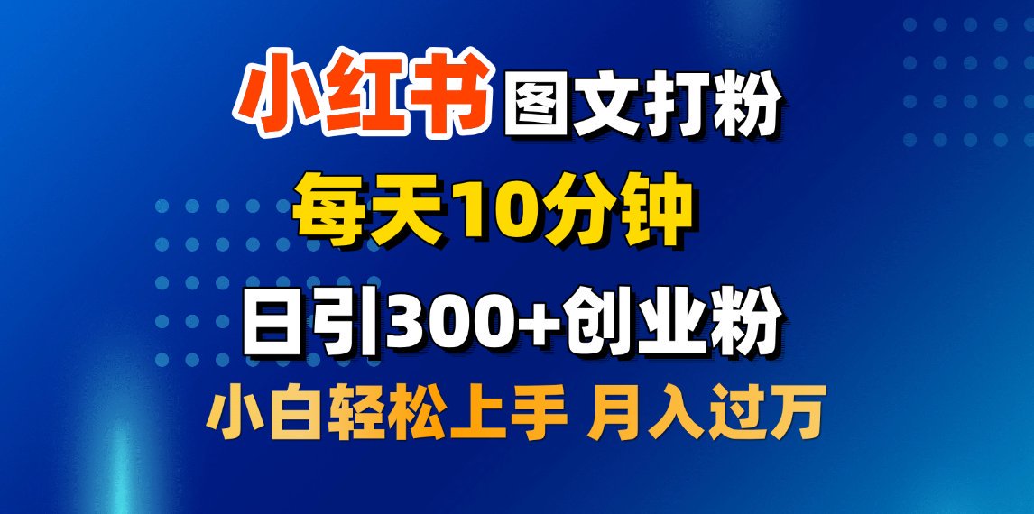 2月小红书图文打粉，每天10分钟，日引300+创业粉，小白轻松月入过万_网创掘金