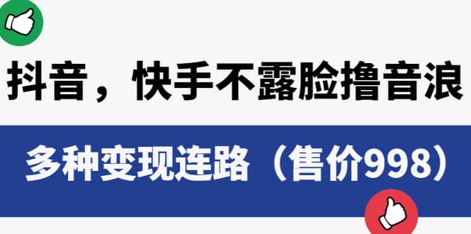 抖音，快手不露脸撸音浪项目，多种变现连路（售价998）_网创掘金