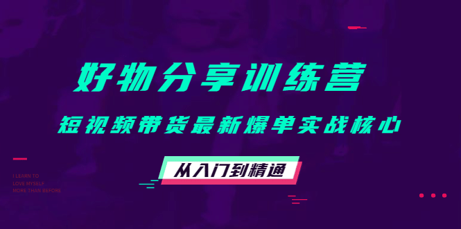 好物分享训练营：短视频带货最新爆单实战核心，从入门到精通_网创掘金