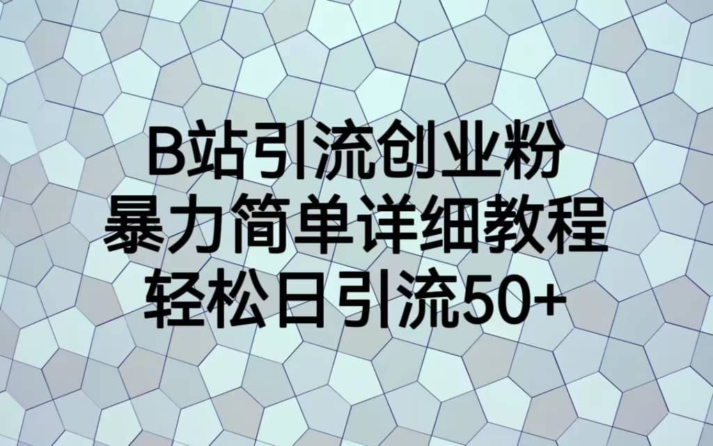 B站引流创业粉，暴力简单详细教程，轻松日引流50+_网创掘金