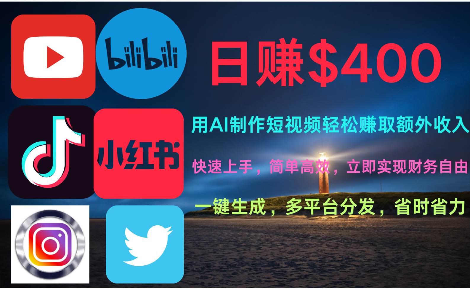 玩转全网视频平台，创造视频就能轻松赚取每天400美金_网创掘金