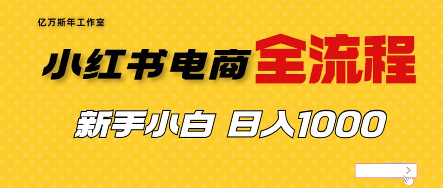 外面收费4988的小红书无货源电商从0-1全流程，日入1000＋_网创掘金