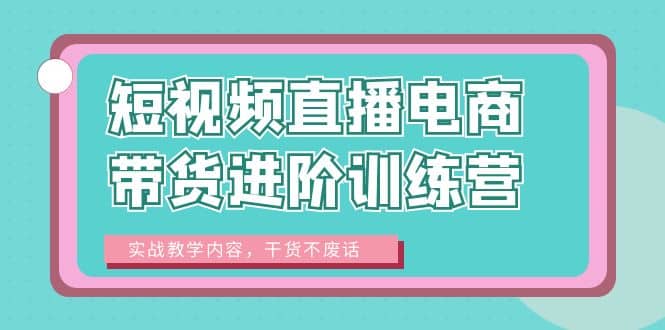 短视频直播电商带货进阶训练营：实战教学内容，干货不废话_网创掘金
