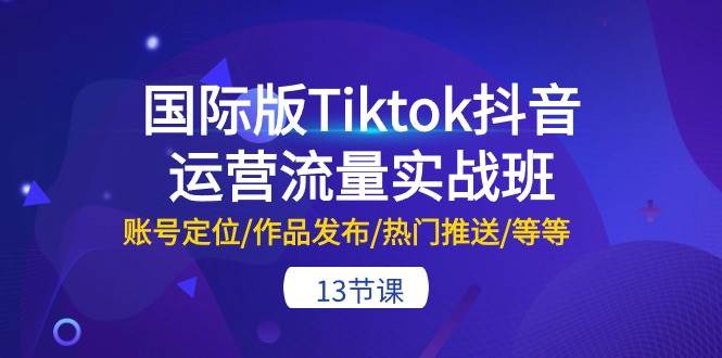 国际版Tiktok抖音运营流量实战班：账号定位/作品发布/热门推送/等等-13节_网创掘金