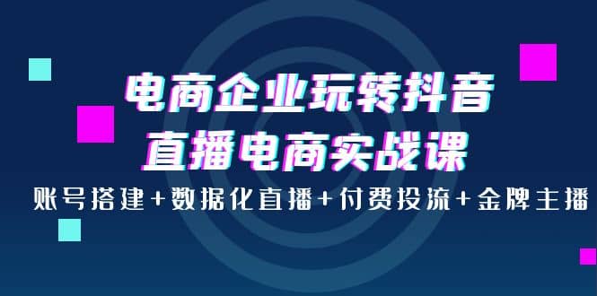 电商企业玩转抖音直播电商实战课：账号搭建+数据化直播+付费投流+金牌主播_网创掘金