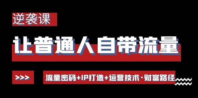让普通人自带流量的逆袭课：流量密码+IP打造+运营技术·财富路径_网创掘金