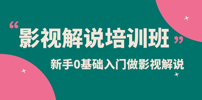 影视解说实战培训班，新手0基础入门做影视解说（10节视频课）_网创掘金