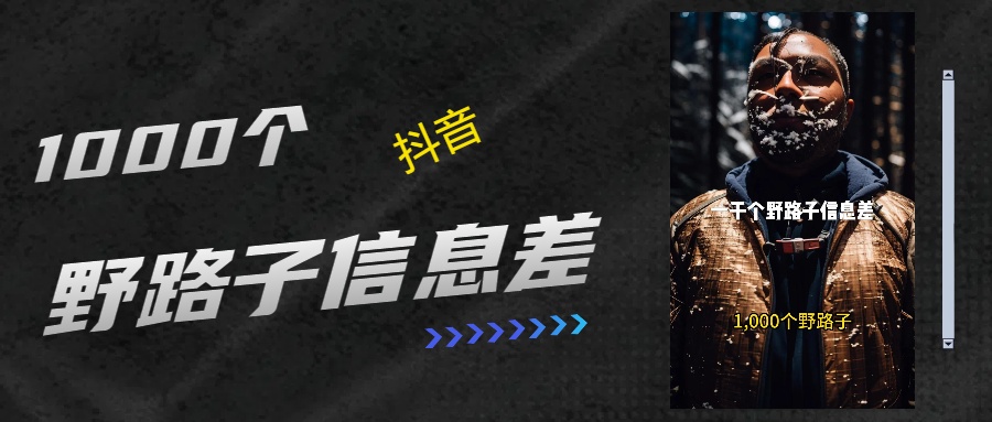 抖音一千个野路子信息差最新玩法教程引流＋变现的玩法具体拆解_网创掘金