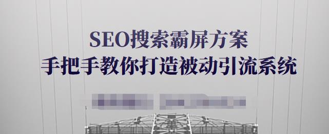 SEO搜索霸屏方案，手把手教你打造被动引流系统【视频课程】_网创掘金