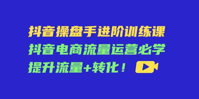 抖音操盘手进阶训练课：抖音电商流量运营必学，提升流量+转化_网创掘金