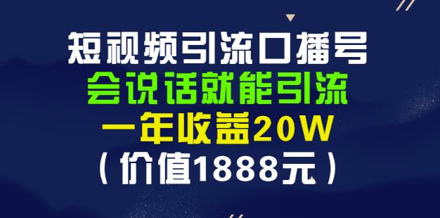 安妈·短视频引流口播号，会说话就能引流，一年收益20W（价值1888元）_网创掘金
