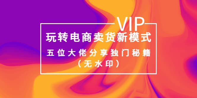某收费培训：玩转电商卖货新模式，五位大佬分享独门秘籍（无水印）_网创掘金