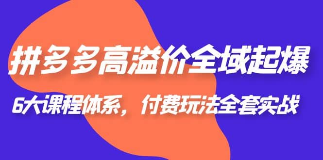 拼多多-高溢价 全域 起爆，6大课程体系，付费玩法全套实战_网创掘金