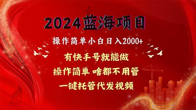 2024蓝海项目，网盘拉新，操作简单小白日入2000+，一键托管代发视频，…_网创掘金