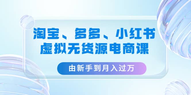 淘宝、多多、小红书-虚拟无货源电商课（3套课程）_网创掘金