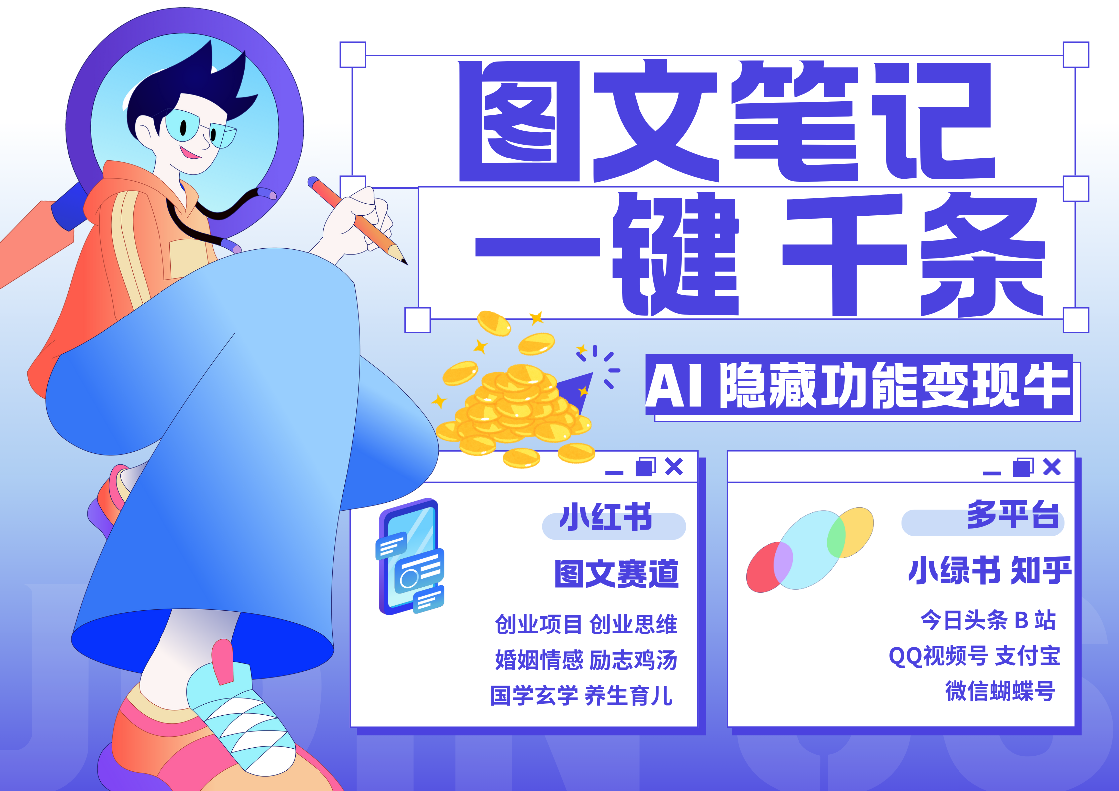 小红书小绿书 秒生图文一键千条 轻松变现3W+_网创掘金