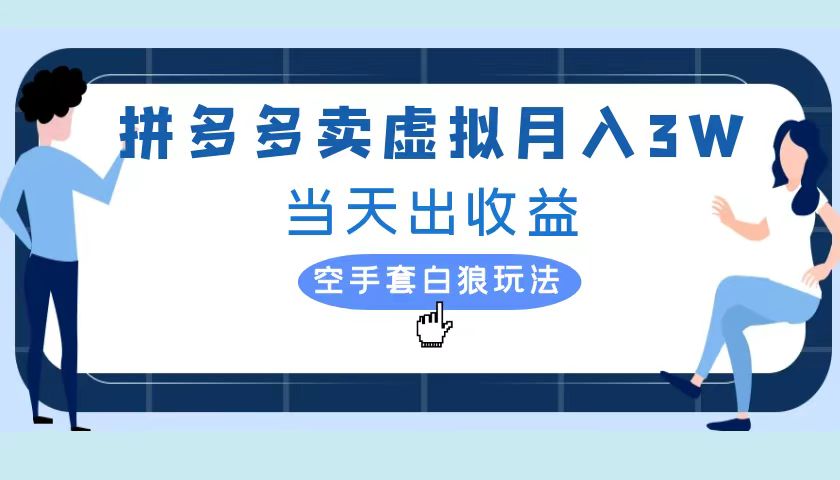 拼多多虚拟项目，单人月入3W+，实操落地项目_网创掘金