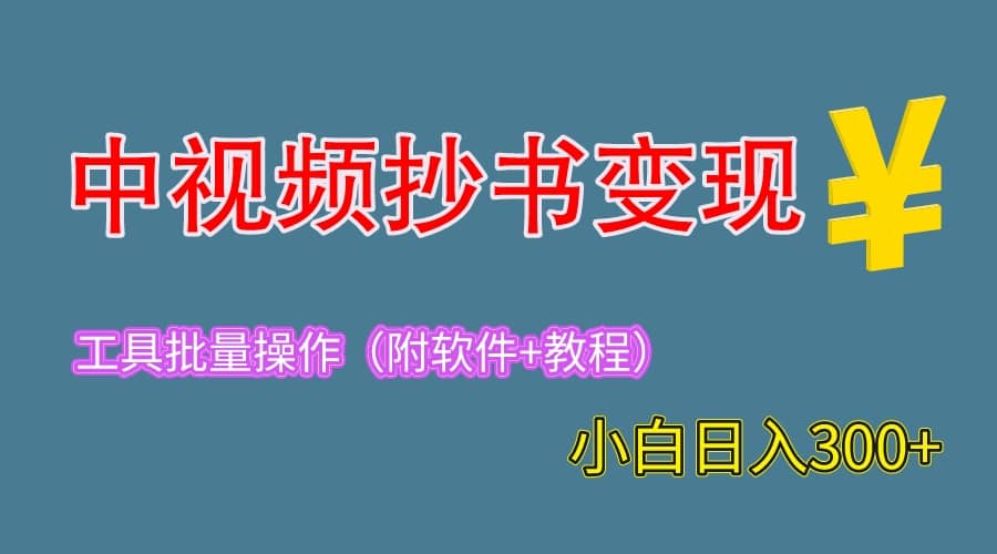 2023中视频抄书变现（附工具+教程），一天300+，特别适合新手操作的副业_网创掘金