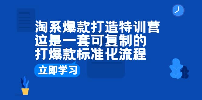 淘系爆款打造特训营：这是一套可复制的打爆款标准化流程_网创掘金