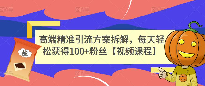 高端精准引流方案拆解，每天轻松获得100+粉丝【视频课程】_网创掘金
