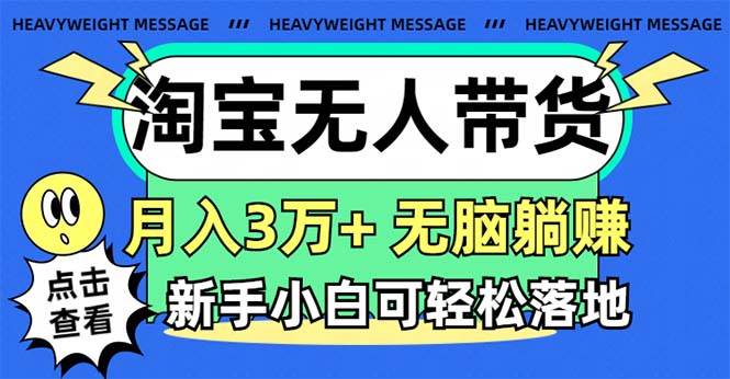 淘宝无人带货3.0高收益玩法，月入3万+，无脑躺赚，新手小白可落地实操_网创掘金