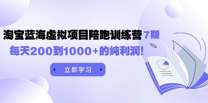 黄岛主《淘宝蓝海虚拟项目陪跑训练营7期》每天200到1000+的纯利润_网创掘金