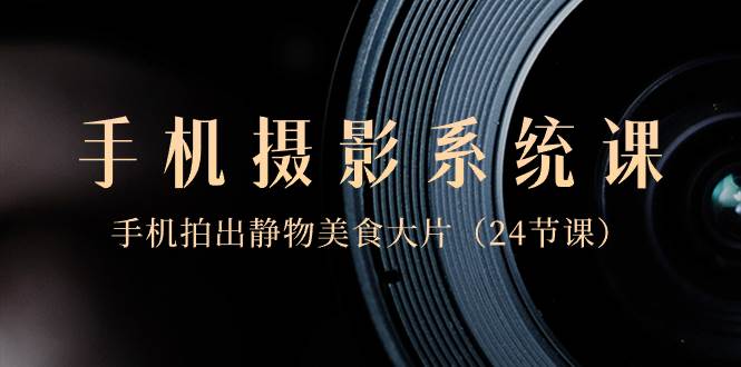 0基础-手机摄影系统课，手机拍出静物美食大片（24节课）_网创掘金