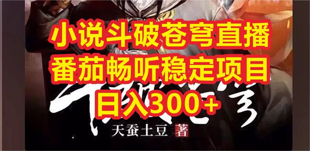 小说斗破苍穹直播，番茄畅听日入300+稳定项目_网创掘金