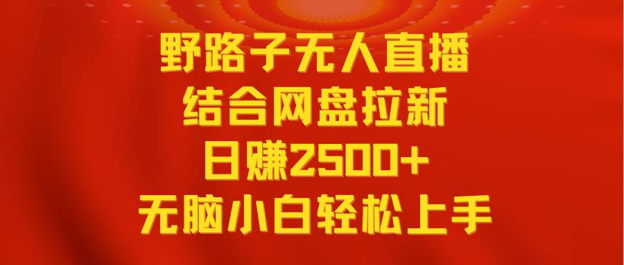 无人直播野路子结合网盘拉新，日赚2500+多平台变现，小白无脑轻松上手操作_网创掘金